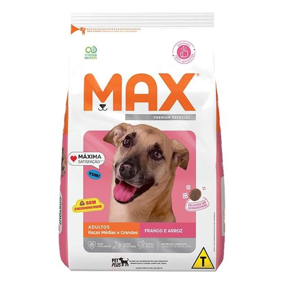 Imagem de Ração Seca Max Frango e Arroz para Cães de Porte Médio e Grande - 3 Kg