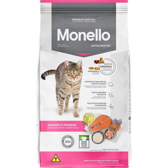 Imagem de Ração Seca Monello Salmão e Frango para Gatos Adultos