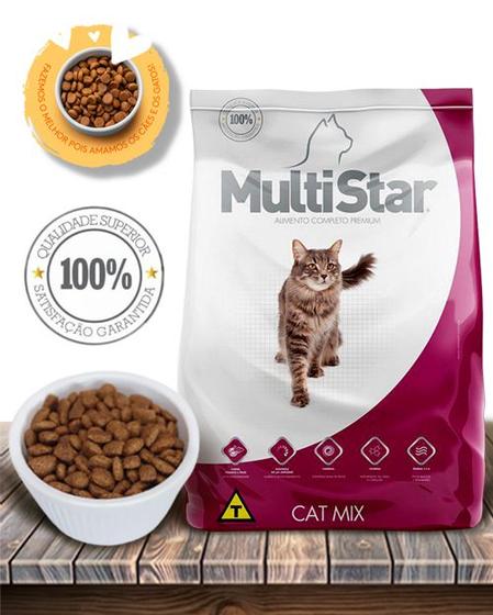 Imagem de Ração Seca Multi Star Cat remium Especial Sabor Mix para Gatos Adultos - 1kg