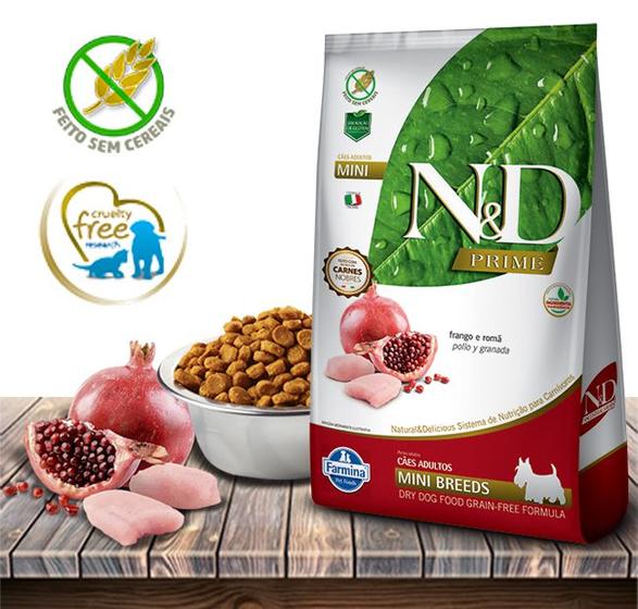 Ração Seca N&D Prime Canine Frango&Romã Adult Mini Breeds para Cães Adultos de Raças Pequenas - 10,1Kg Menor preço em Ração Seca N&D Prime Canine Frango&Romã Adult Mini Breeds para Cães Adultos de Raças Pequenas - 10,1Kg
