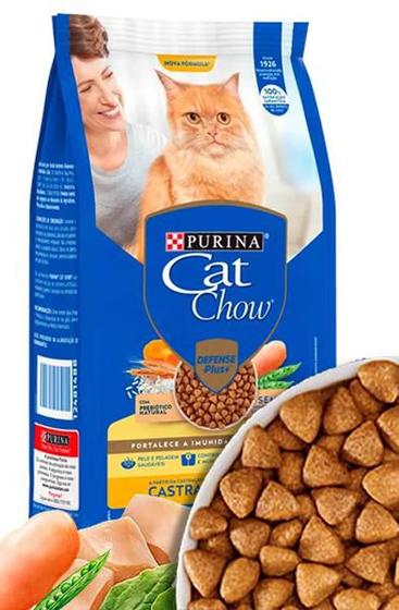Imagem de Ração Seca Nestlé Purina Cat Chow Adultos Defense Plus Frango para Gatos Adultos Castrados - 10,1Kg