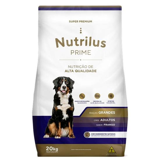 Ração Seca Nutrilus Prime Frango para Cães Adultos de Raças Grandes - 20 Kg Menor preço em Ração Seca Nutrilus Prime Frango para Cães Adultos de Raças Grandes - 20 Kg