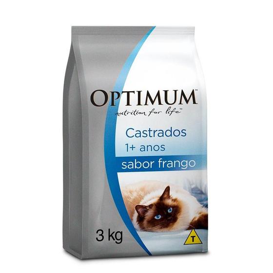 Imagem de Ração Seca Optimum Frango para Gatos Adultos Castrados - 3 Kg