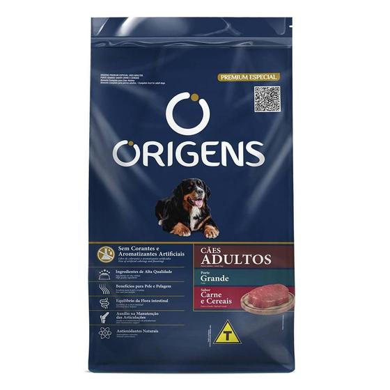 Imagem de Ração Seca Origens Premium Especial Carne e Cereais para Cães Adultos Raças Grandes - 3 Kg