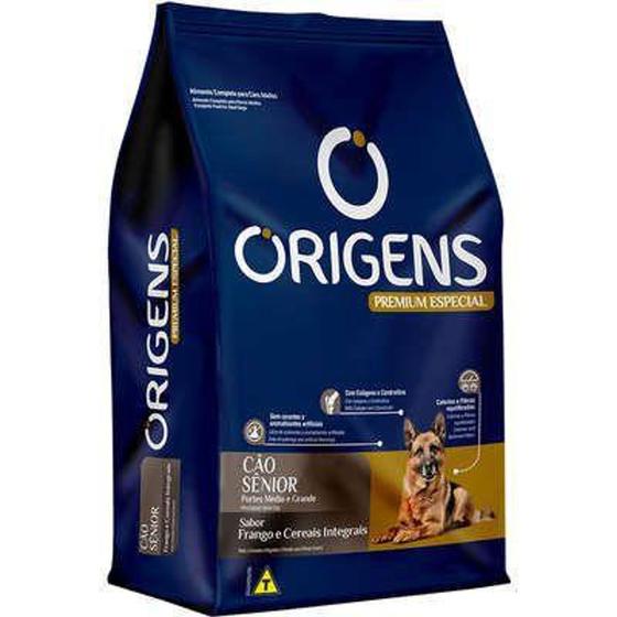 Ração Seca Origens Premium Especial Frango e Cereais Integrais para Cão Sênior 15KG Menor preço em Ração Seca Origens Premium Especial Frango e Cereais Integrais para Cão Sênior 15KG