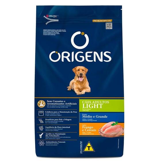 Imagem de Ração Seca Origens Premium Especial Ligth Frango e Cereais para Cães de Porte Médio e Grande - 3 Kg