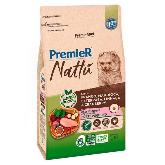 Imagem de Ração Seca PremieR Nattú Mandioca para Cães Filhotes de Pequeno Porte - 1 Kg