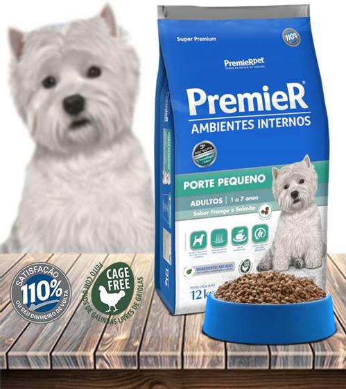 Ração Seca PremieR Pet Ambientes Internos Frango e Salmão para Cães Adultos de Pequeno Porte - 2,5Kg Menor preço em Ração Seca PremieR Pet Ambientes Internos Frango e Salmão para Cães Adultos de Pequeno Porte - 2,5Kg