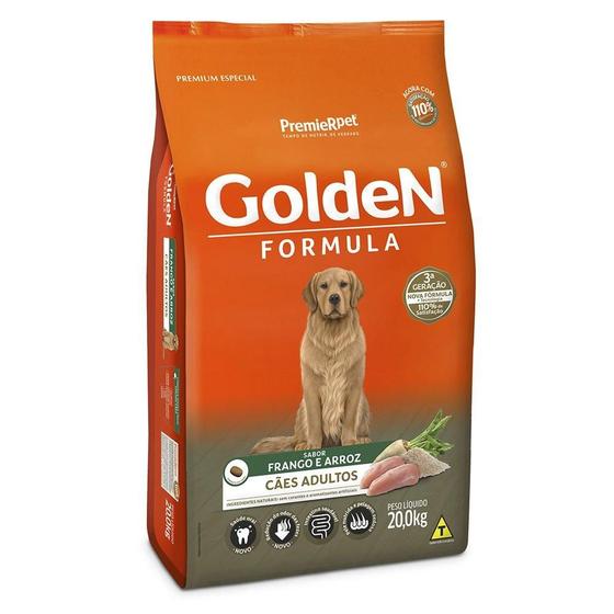 Imagem de Ração Seca PremieR Pet Golden Formula Cães Adultos Frango e Arroz - 20 kg