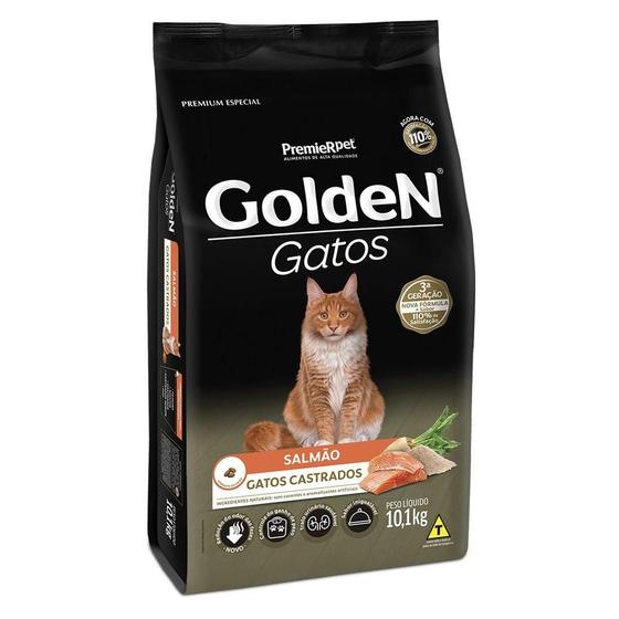 Imagem de Ração Seca PremieR Pet Golden Salmão para Gatos Adultos Castrados - 10,1 Kg