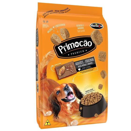 Imagem de Ração Seca Primocão Premium Original Carne e Frango para Cães Adultos de Raças Médias e Grandes - 10,1 Kg