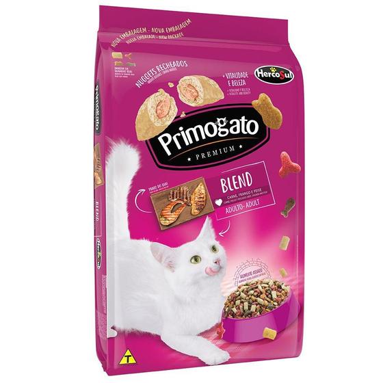 Imagem de Ração Seca Primogato Premium Blend Carne, Frango e Peixe para Gatos Adultos - 20 Kg
