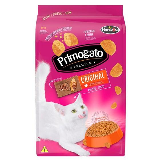 Imagem de Ração Seca Primogato Premium Original Carne e Frango para Gatos Adultos - 10,1 Kg