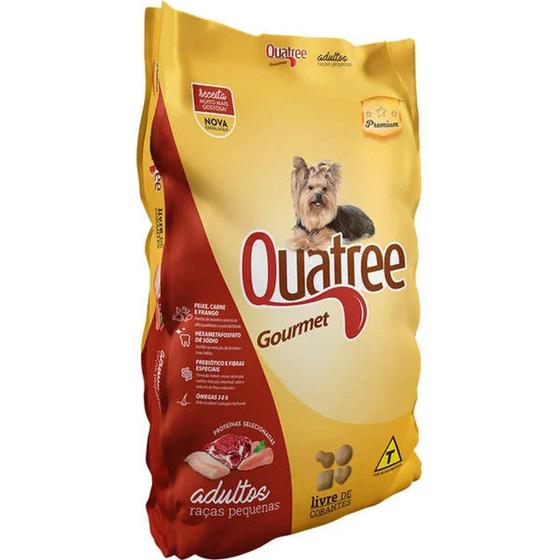Ração Seca Quatree Gourmet 10kg Cães Adultos Raças Pequenas Menor preço em Ração Seca Quatree Gourmet 10kg Cães Adultos Raças Pequenas
