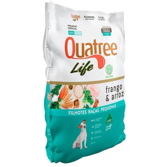 Imagem de Ração Seca Quatree Life Frango e Arroz Cães Filhotes Raças Pequenas - 3 Kg