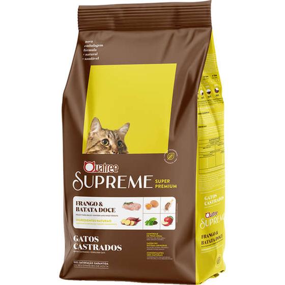 Ração Seca Quatree Supreme 10kg Frango e Batata Doce para Gatos Castrados Menor preço em Ração Seca Quatree Supreme 10kg Frango e Batata Doce para Gatos Castrados