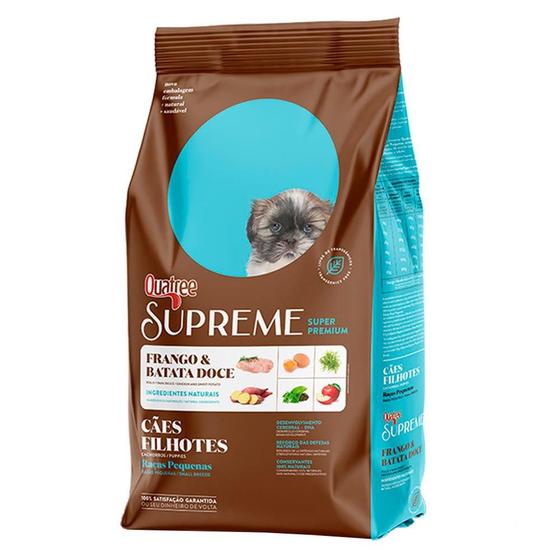 Imagem de Ração Seca Quatree Supreme Frango e Batata Doce Cães Filhotes Raças Pequenas - 3 Kg