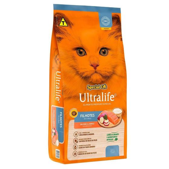 Imagem de Ração Seca Special Cat Ultralife Salmão e Arroz para Gatos Filhotes - 10,1 Kg