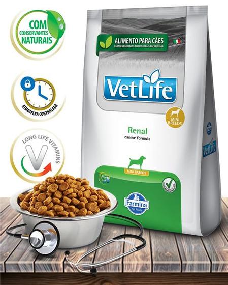 Imagem de Ração Seca Vet Life Natural Renal Mini para Cães Adultos de Raças Mini com Insuficiência Renal - 10,1Kg