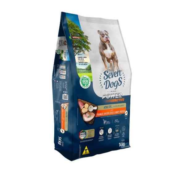 Menor preço em Ração Seven Dogs Power Active Cães em Treinamento Sabor Frango, Batata Doce e Whey Protein 14kg