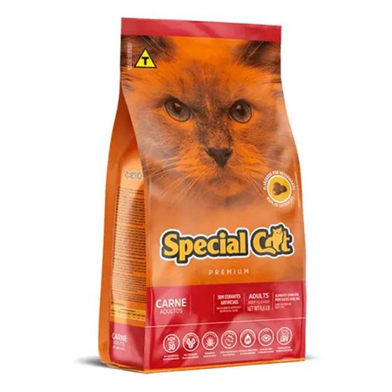 Imagem de Ração Special Cat para Gatos Adultos Sabor Carne 10,1Kg