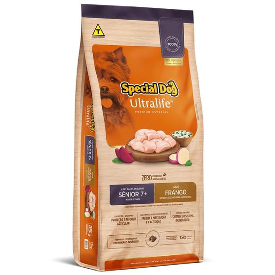 Imagem de Ração Special Dog Ultralife Sênior para Cães de Raças Pequenas Sabor Frango e Arroz 15KG