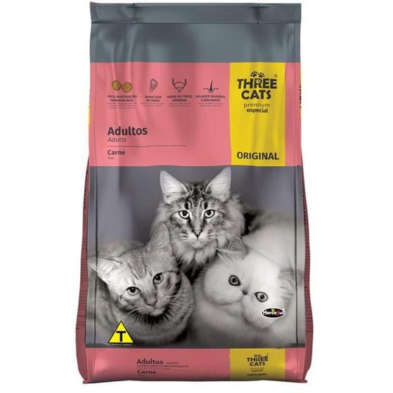 Ração Three Cats Premium Especial Original Gatos Adultos Carne 10,1kg Menor preço em Ração Three Cats Premium Especial Original Gatos Adultos Carne 10,1kg