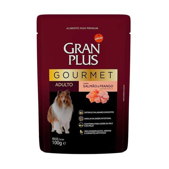 Imagem de Ração Úmida Affinity Granplus Gourmet Sachê Salmão & Frango