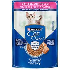 Imagem de Ração Úmida CAT CHOW Gatos Filhotes Frango ao molho 85g com 3 unidades 