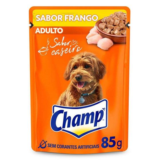 Imagem de Ração Úmida Champ Sachê Sabor Caseiro Frango para Cães Adultos - 85 g