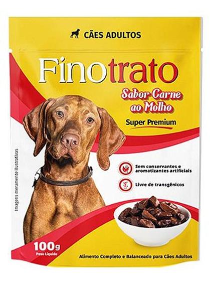 Imagem de Ração úmida fino trato cães adultos sabor carne