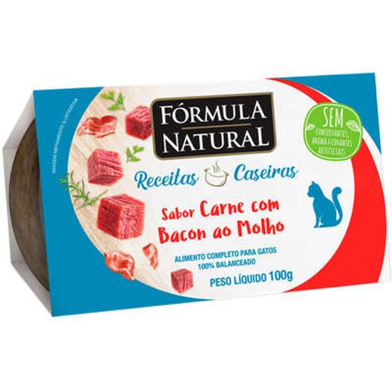 Imagem de Ração Úmida Fórmula Natural Receitas Caseiras para Gatos Adultos Sabor Carne c Bacon ao Molho