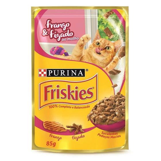 Imagem de Ração Úmida Friskies Gatos Frango e Fígado ao Molho - 85g - 1 unidade