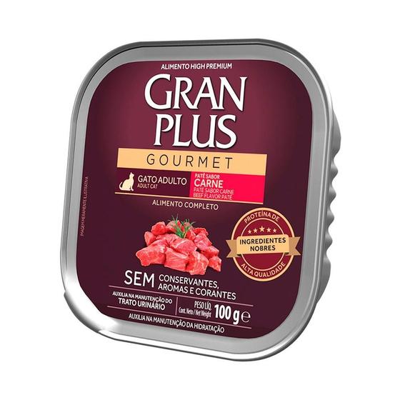 Imagem de Ração Úmida Granplus Gourmet Gatos Adultos Patê Carne 100G