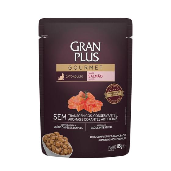 Imagem de Ração Úmida GranPlus Gourmet Gatos Adultos Salmão 85 g