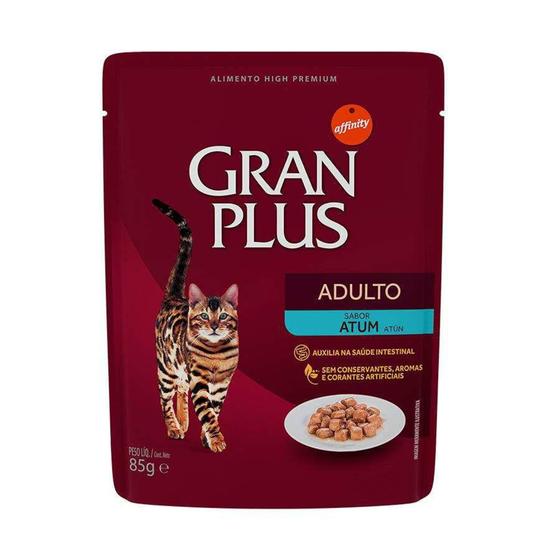 Imagem de Ração Úmida GranPlus Gourmet Sachê para Gatos Adultos Sabor Atum - 85g - Gran Plus