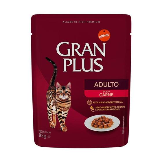 Imagem de Ração Úmida GranPlus Gourmet Sachê para Gatos Adultos Sabor Carne - 85g - Gran Plus
