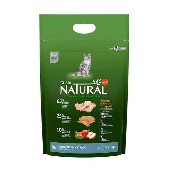 Imagem de Ração Úmida Guabi Natural Gato Senior Frango Arroz 1,5Kg