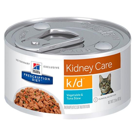 Imagem de Ração Úmida Hill's Prescription Diet Lata Sabor Atum k/d Cuidado Renal para Gatos - 82 g