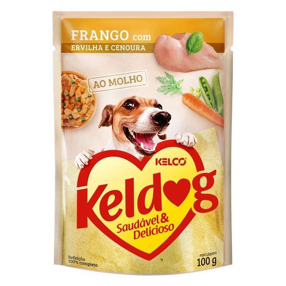 Imagem de Ração Úmida Keldog Sachê Frango, Ervilha e Cenoura - 100 g