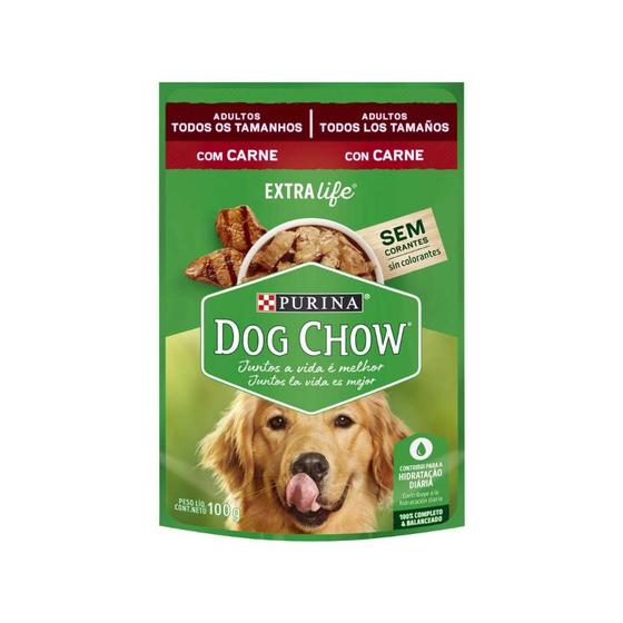 Imagem de Ração Úmida Nestlé Purina Dog Chow Sachê Carne para Cães Adultos - 100 g