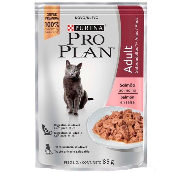 Imagem de Ração Úmida Nestlé Purina Pro Plan Salmão ao Molho para Gatos Adultos - 85 g