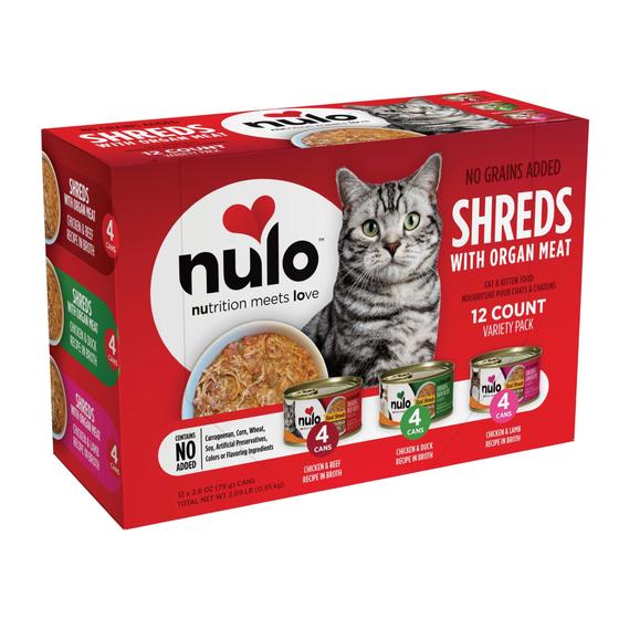 Imagem de Ração Úmida Nulo Shreds para Gatos e Gatinhos - Carne de Órgãos (12 x 80g)