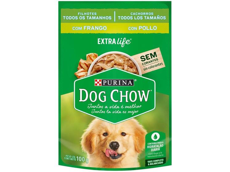 Imagem de Ração Úmida para Cachorro Filhote Sachê Dog Chow - ExtraLife Frango 100g