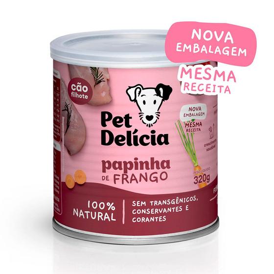 Imagem de Ração Úmida Para Cães Filhotes Pet Delícia Sabor Papinha de Frango 320g