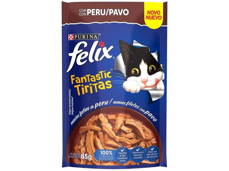 Imagem de Ração Úmida para Gato Adulto Sachê Felix - Fantastic Tiritas Peru 85g