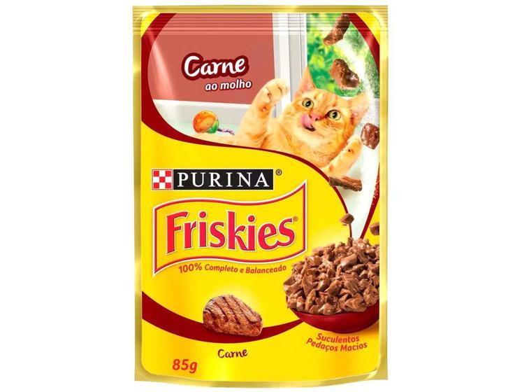 Imagem de Ração Úmida para Gato Adulto Sachê - Friskies Carne ao Molho 85g