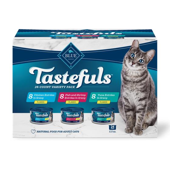 Imagem de Ração Úmida para Gatos Blue Buffalo Tastefuls Flaked - Pacote com 24 Sachês de 156g