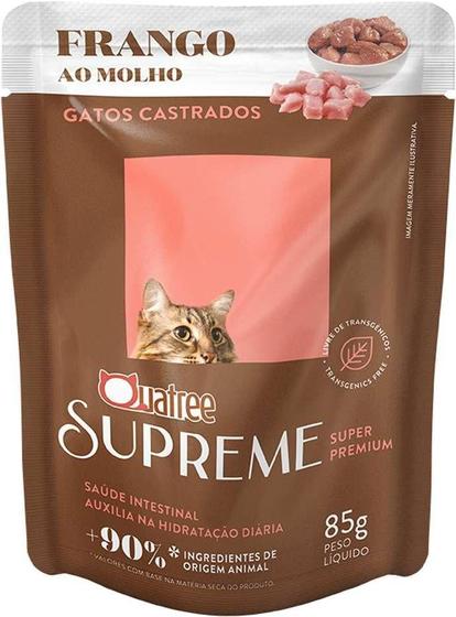 Imagem de Ração Úmida Para Gatos Castrados Quatree Supreme Frango 85G