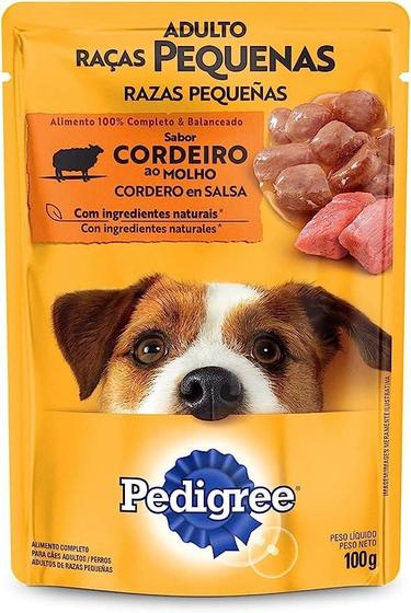 Imagem de Ração Úmida Pedigree  Sachê Cordeiro ao Molho para Cães Adulto Raça Pequena 100g